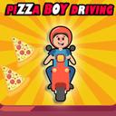 Pizza boy driving icon