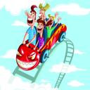 Roller coaster leap icon