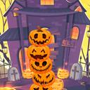 Pumpkin tower halloween icon