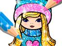 Girls Coloring Book Glitter icon